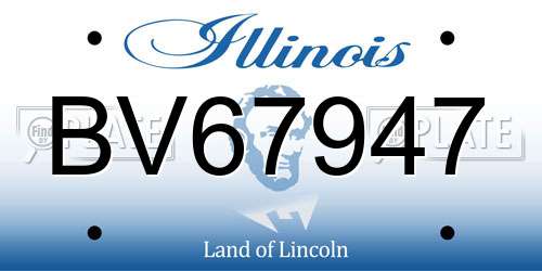 BV67947 Illinois License Plate