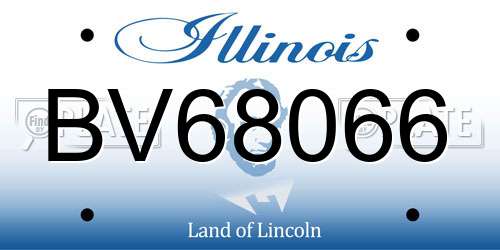 BV68066 Illinois License Plate