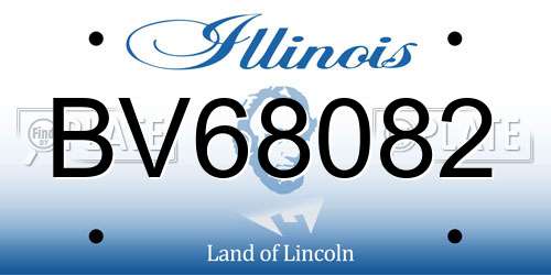 BV68082 Illinois License Plate