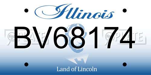 BV68174 Illinois License Plate