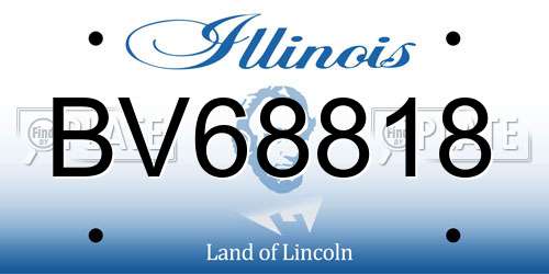 BV68818 Illinois License Plate