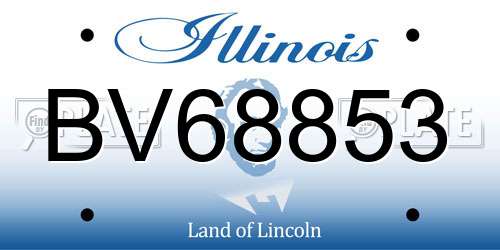 BV68853 Illinois License Plate
