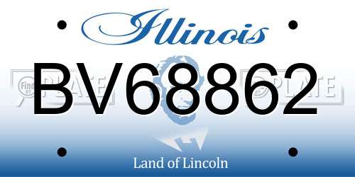 BV68862 Illinois License Plate