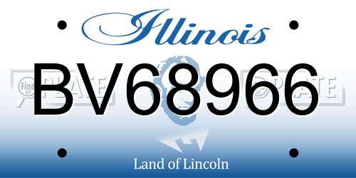 BV68966 Illinois License Plate