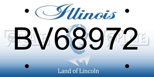 BV68972 Illinois License Plate