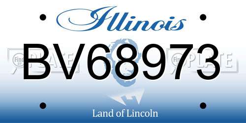 BV68973 Illinois License Plate