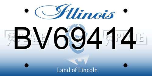 BV69414 Illinois License Plate