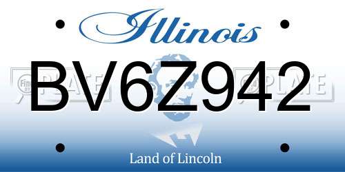 BV6Z942 Illinois License Plate