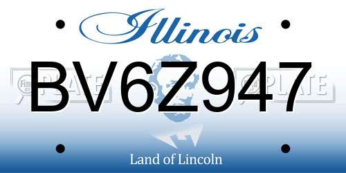 BV6Z947 Illinois License Plate