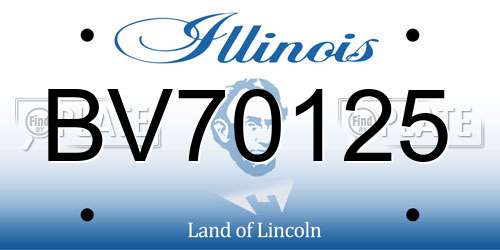 BV70125 Illinois License Plate