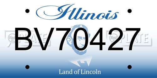 BV70427 Illinois License Plate