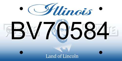 BV70584 Illinois License Plate