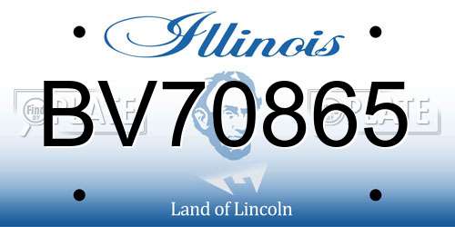 BV70865 Illinois License Plate