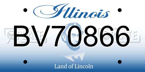 BV70866 Illinois License Plate