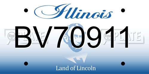 BV70911 Illinois License Plate