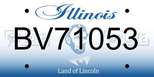 BV71053 Illinois License Plate