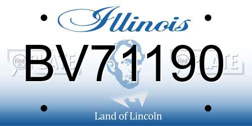 BV71190 Illinois License Plate