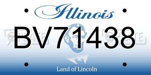 BV71438 Illinois License Plate