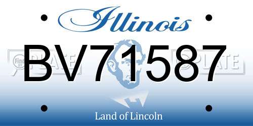 BV71587 Illinois License Plate