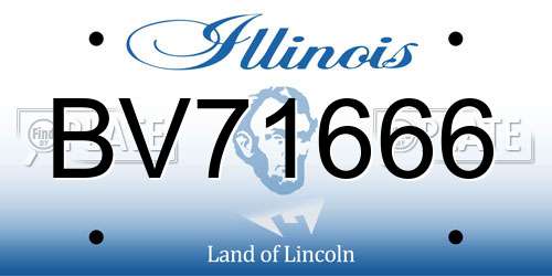 BV71666 Illinois License Plate