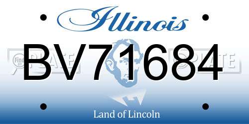 BV71684 Illinois License Plate