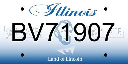 BV71907 Illinois License Plate