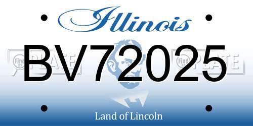 BV72025 Illinois License Plate