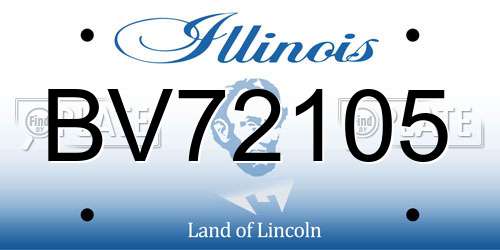 BV72105 Illinois License Plate