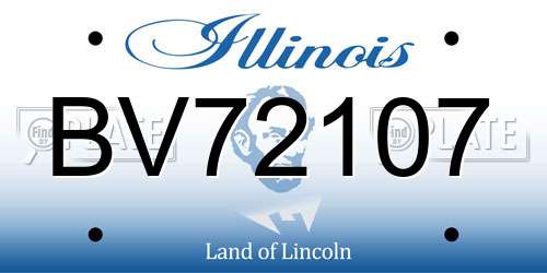 BV72107 Illinois License Plate