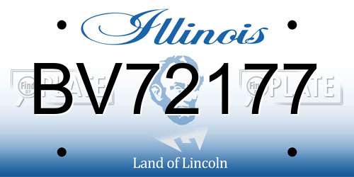 BV72177 Illinois License Plate