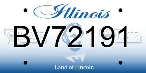 BV72191 Illinois License Plate