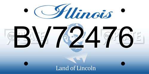 BV72476 Illinois License Plate