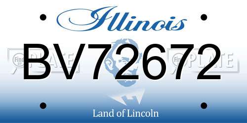 BV72672 Illinois License Plate