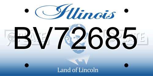 BV72685 Illinois License Plate