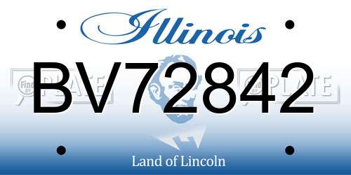 BV72842 Illinois License Plate