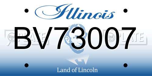 BV73007 Illinois License Plate