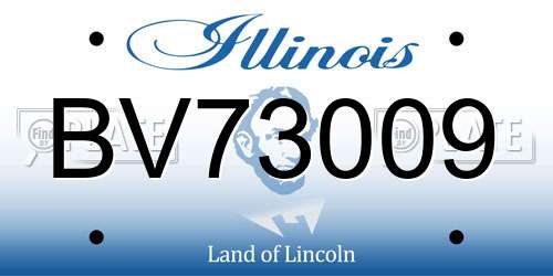 BV73009 Illinois License Plate