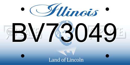 BV73049 Illinois License Plate