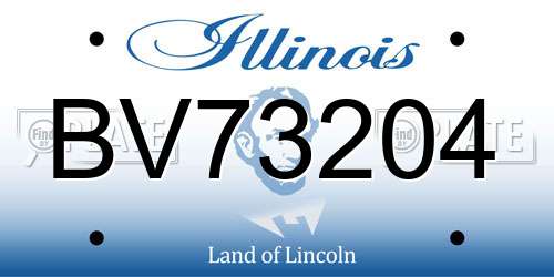 BV73204 Illinois License Plate