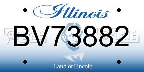 BV73882 Illinois License Plate