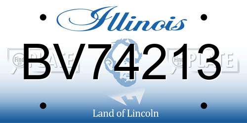 BV74213 Illinois License Plate