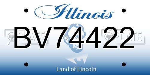 BV74422 Illinois License Plate