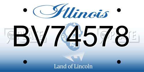 BV74578 Illinois License Plate