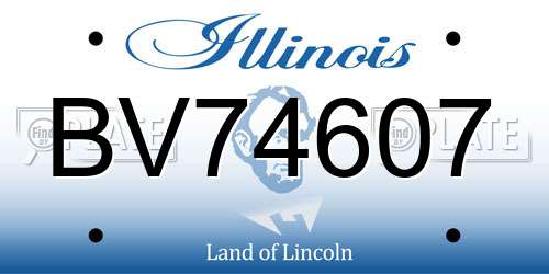 BV74607 Illinois License Plate