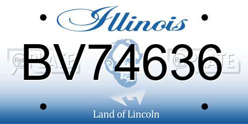 BV74636 Illinois License Plate