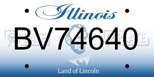 BV74640 Illinois License Plate