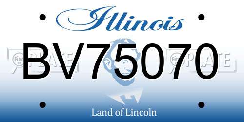BV75070 Illinois License Plate