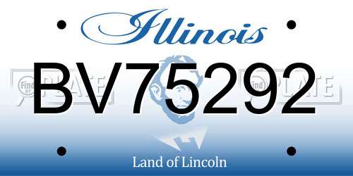 BV75292 Illinois License Plate
