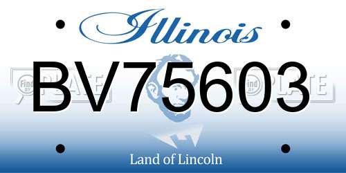 BV75603 Illinois License Plate