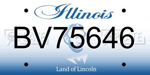 BV75646 Illinois License Plate